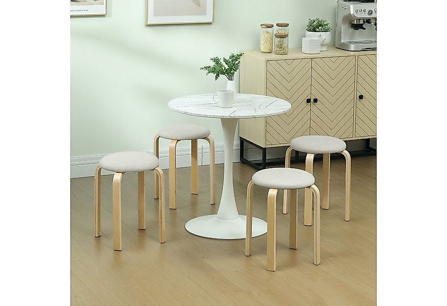 HOMCOM Hocker Stapelhocker Rückenlehnenlose Stapelstühle mit gepolsterter S günstig online kaufen