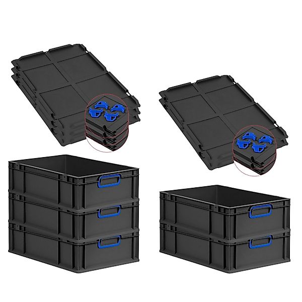 PROREGAL SuperSparSet 5x Eurobox Nextgen Color Mit Auflagedeckel HxBxT 17x4 günstig online kaufen