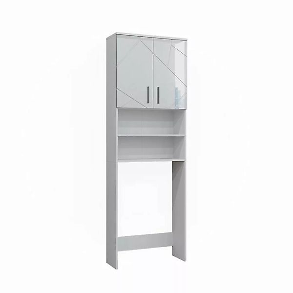 Vicco Waschmaschinenunterschrank Badezimmerschrank Irma 64x191 cm Weiß Hoch günstig online kaufen