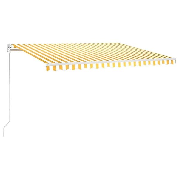 vidaXL Markise Manuell Einziehbar mit LED 400x300 cm Gelb und Weiß 3068903 günstig online kaufen