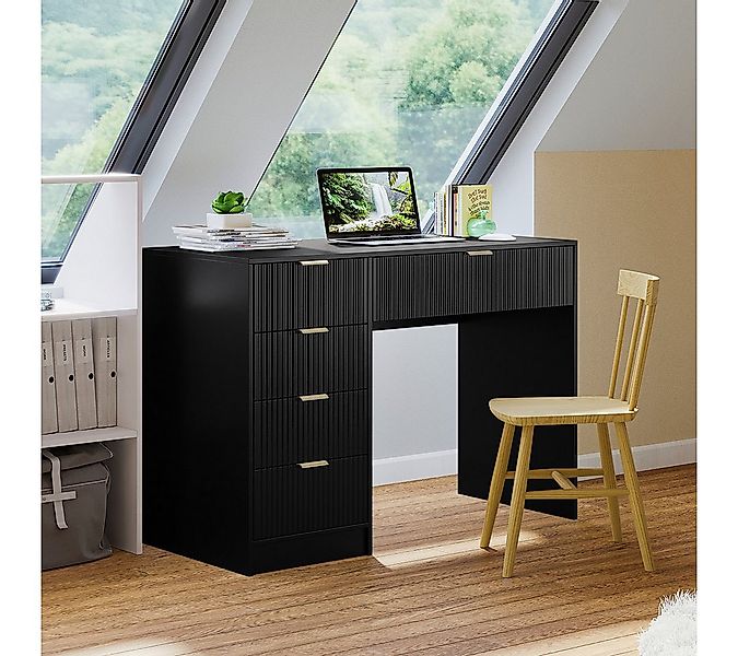 Bellamio Schreibtisch Livny mit 5 Schubladen beidseitig montierbar (mit Gri günstig online kaufen