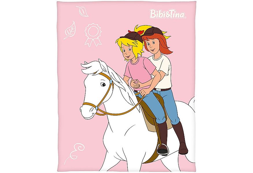Kinderdecke Bibi und Tina Pferde Decke 130x160 cm weich und kuschelig Fleec günstig online kaufen