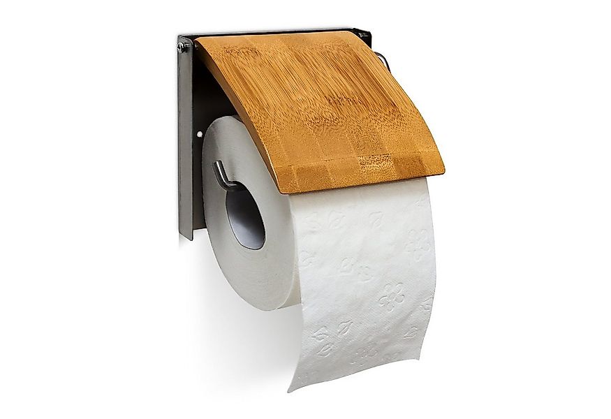 relaxdays Toilettenpapierhalter Bambus günstig online kaufen