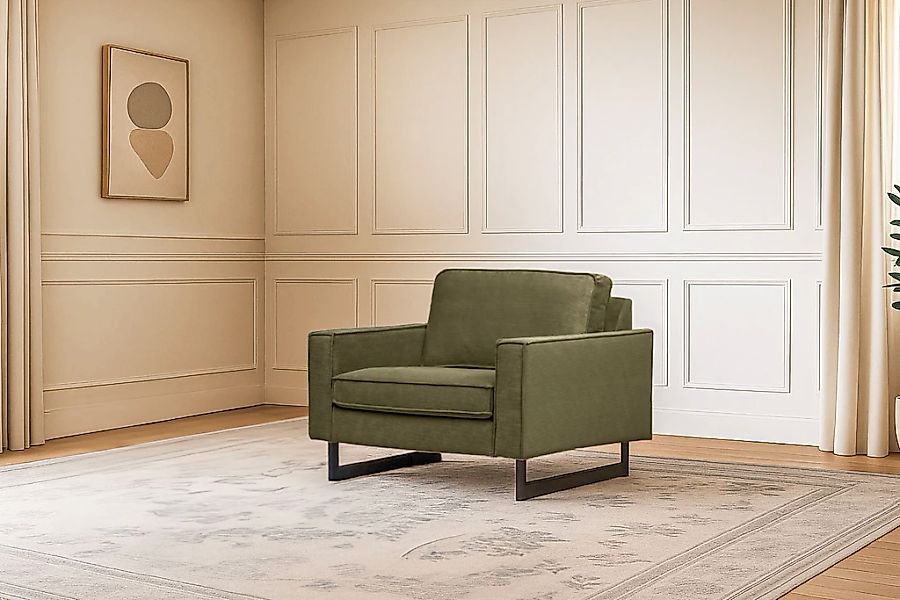 Home affaire Loveseat "Pinto 105 cm, Cord, Chenille, Lederoptik" mit Keder, günstig online kaufen