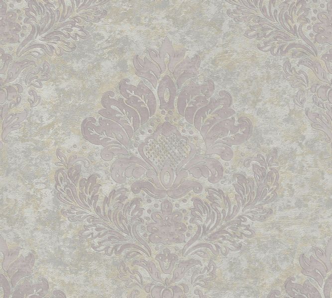 Livingwalls Tapete Barockmuster Grau und Rosa 53 cm x 10,05 m AS-379014 günstig online kaufen