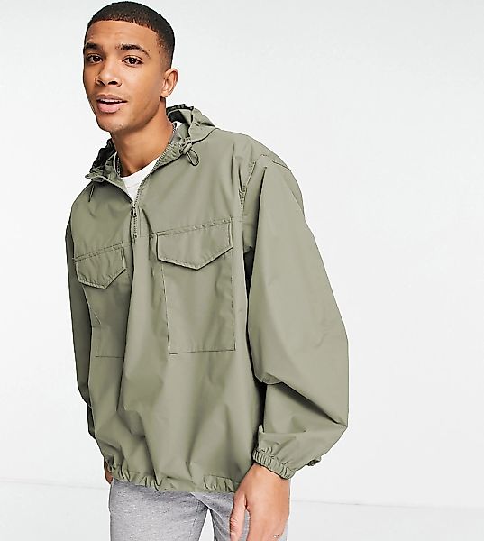 New Look – Utility-Jacke im Overhead-Stil in Khaki-Grün günstig online kaufen