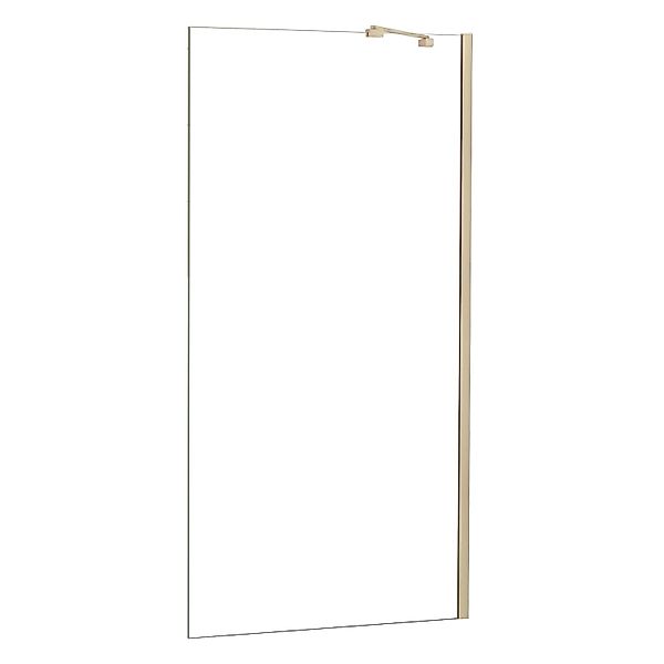 AICA Walk in Dusche 130 x 200cm Duschwand 8mm ESG NANO Glas mit Gold Diagon günstig online kaufen
