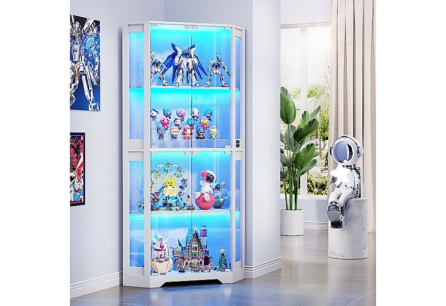 BROTTAR Glasvitrine Curio-Schrank, Eckvitrine, 4 Böden mit LED-Beleuchtung günstig online kaufen