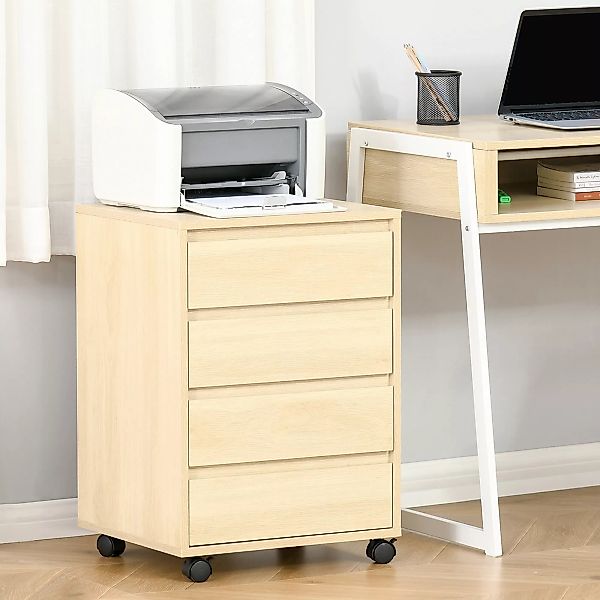 HOMCOM Rollcontainer Aktenschrank Büroschrank mit 4 Schubladen Lagerschrank günstig online kaufen