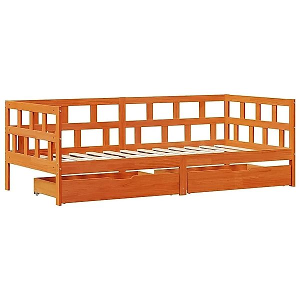 vidaXL Tagesbett mit Schubladen Wachsbraun 80x200 cm Massivholz Kiefer 3302 günstig online kaufen