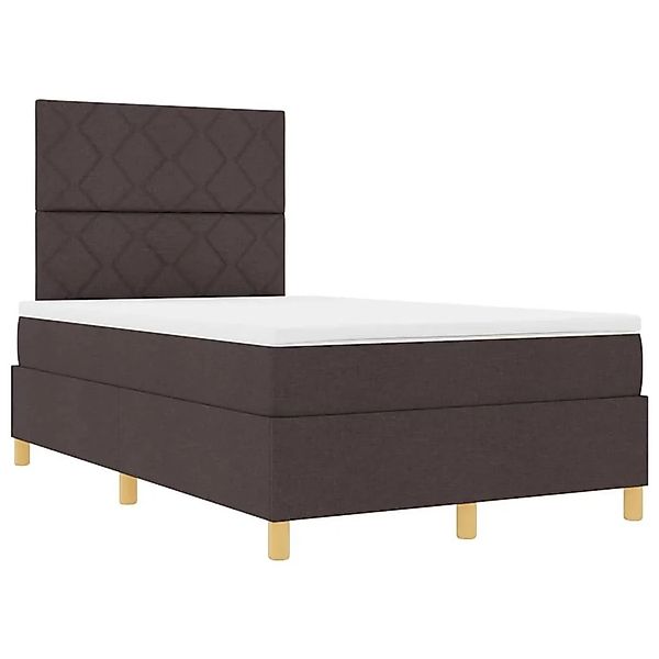 vidaXL Boxspringbett mit Kopfteil Dunkelbraun 120 x 190 cm Stoff 3339682 günstig online kaufen