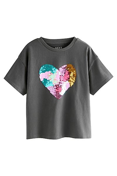 Next Paillettenshirt T-Shirt mit Animalprint-Paillettenherz (1-tlg) günstig online kaufen