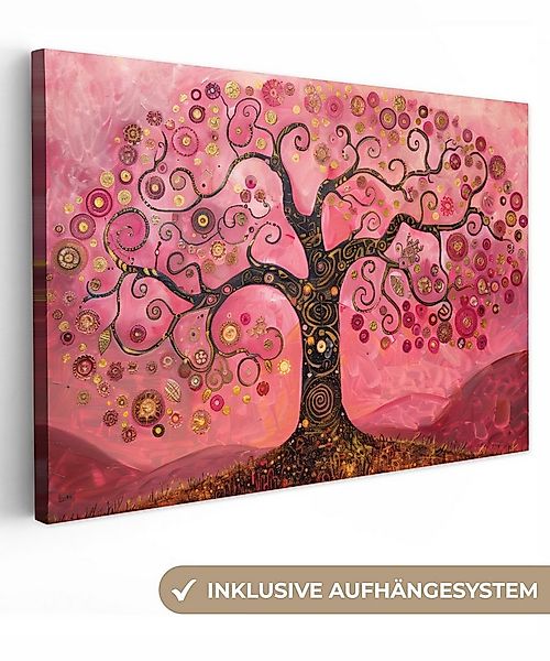 OneMillionCanvasses® Leinwandbild Baum - Lebensbaum - Rosa - Gold, Fotodruc günstig online kaufen