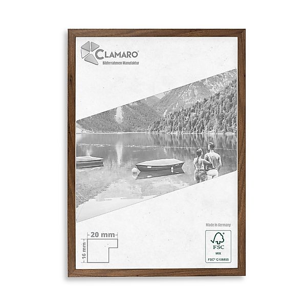 Clamaro Bilderrahmen, Bilderrahmen Nussbaum nach Maß günstig online kaufen