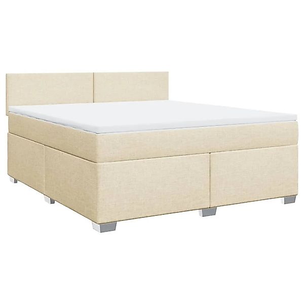 vidaXL Boxspringbett mit Matratze Creme 180x200 cm Stoff 3285965 günstig online kaufen