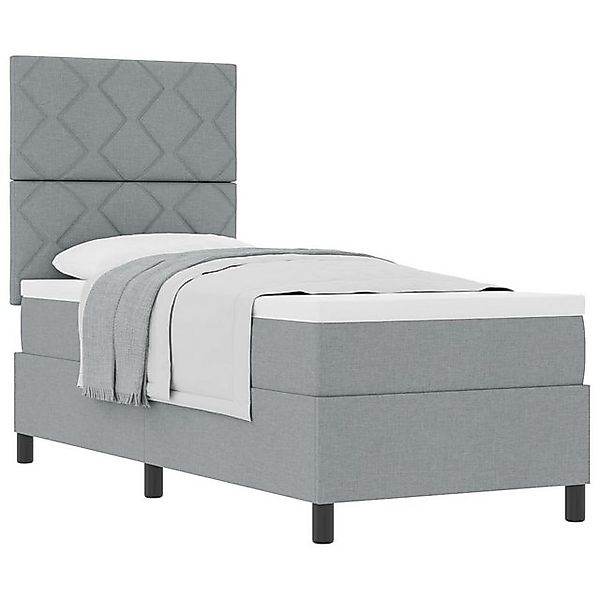 vidaXL Bett Boxspringbett mit Matratze Hellgrau 80x200 cm Stoff (1-tlg) günstig online kaufen