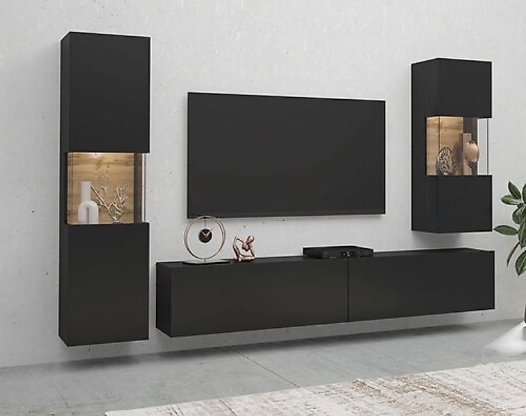 INOSIGN Wohnwand »Ava, Wohnzimmer-Set hängend/stehend montierbar, Vitrine, günstig online kaufen