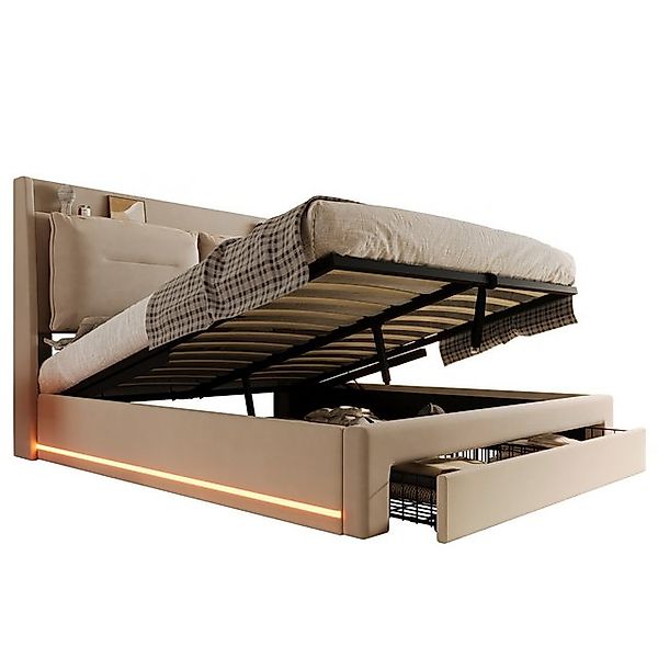 Gotagee Polsterbett Jugendbett 140x190cm Stauraum Funktionsbett Doppelbett günstig online kaufen