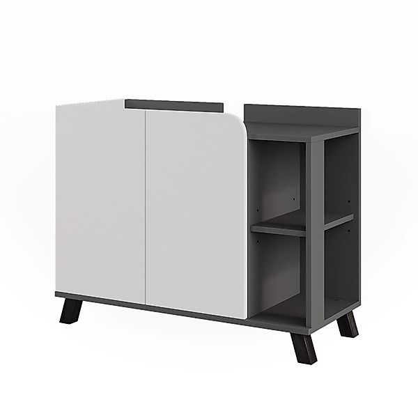 Vicco Waschbeckenunterschrank Karen, Anthrazit/Weiß, 80 x 65 cm mit 2 Türen günstig online kaufen