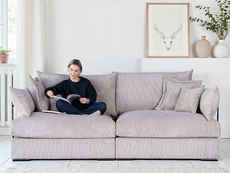 Home affaire Big-Sofa "Casa, Breite 247 cm" Mega-Sofa, Cord oder Chenille-S günstig online kaufen