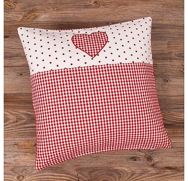 matches21 HOME & HOBBY Kissenbezüge Kissen-Bezug 40x40 cm Herz rot Landhaus günstig online kaufen