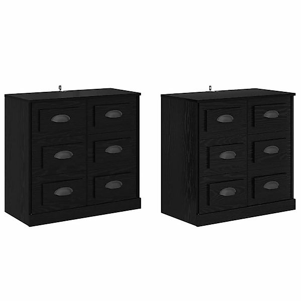 vidaXL Sideboards 2 Stk Schwarz Eichen-Optik 70 x 35,5 x 67,5 cm 3402667 günstig online kaufen