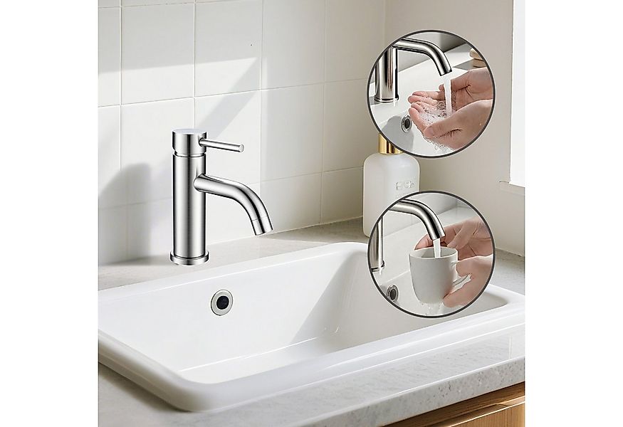 Duschparadies Waschtischarmatur Wasserhahn Bad mit Einhand-Bedienung, Hochd günstig online kaufen