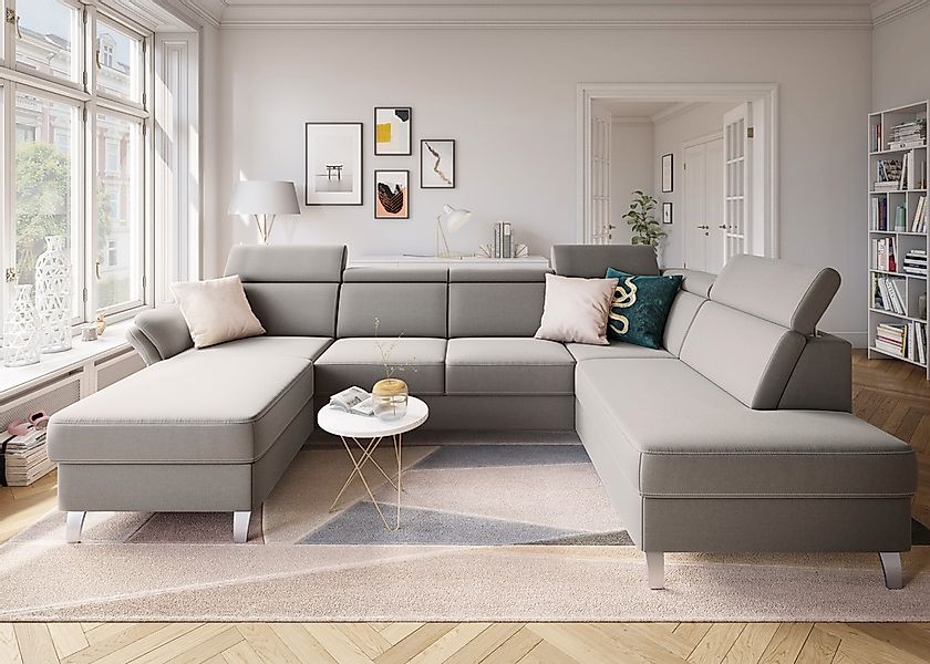 sit&more Wohnlandschaft »Vincenzo U-Form«, inklusive Kopfteilverstellung, w günstig online kaufen