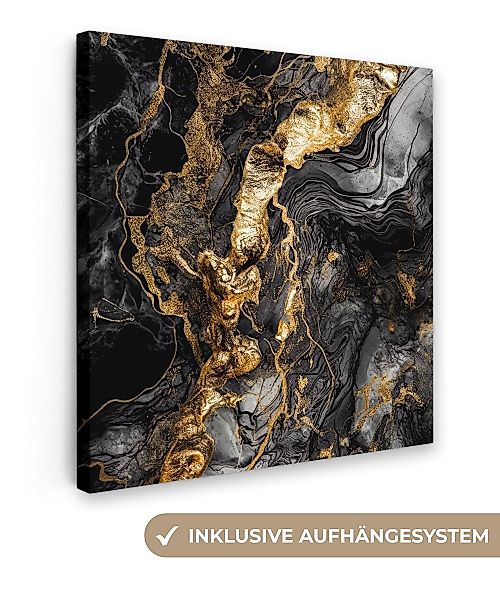 OneMillionCanvasses® Leinwandbild Marmor - Schwarz - günstig online kaufen