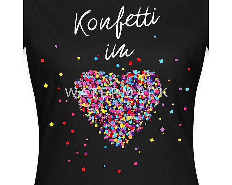 Spreadshirt T-Shirt Konfetti Im Herzen Karneval Fasching Frauen T-Shirt (1- günstig online kaufen