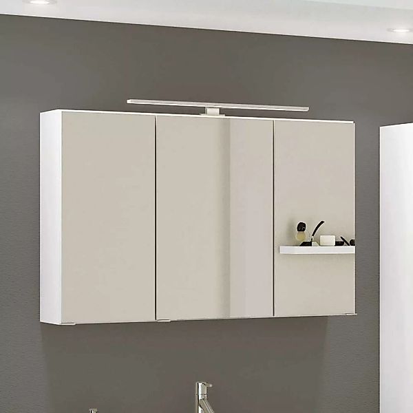 LED Badspiegelschrank in Weiß 3-türig günstig online kaufen