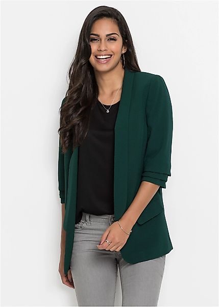 bonprix Longblazer festlicher Stil, taillierte Passform, aus Polyester und günstig online kaufen