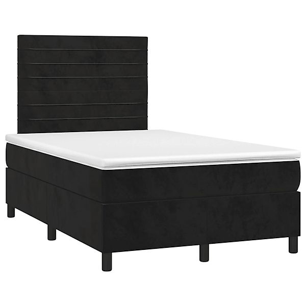 vidaXL Boxspringbett mit Matratze & LED Schwarz 120x200 cm Samt 3136175 günstig online kaufen