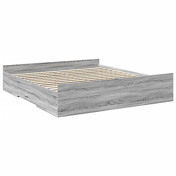 vidaXL Bettgestell mit Schubladen Grau Sonoma 180x200cm Holzwerkstoff 32802 günstig online kaufen