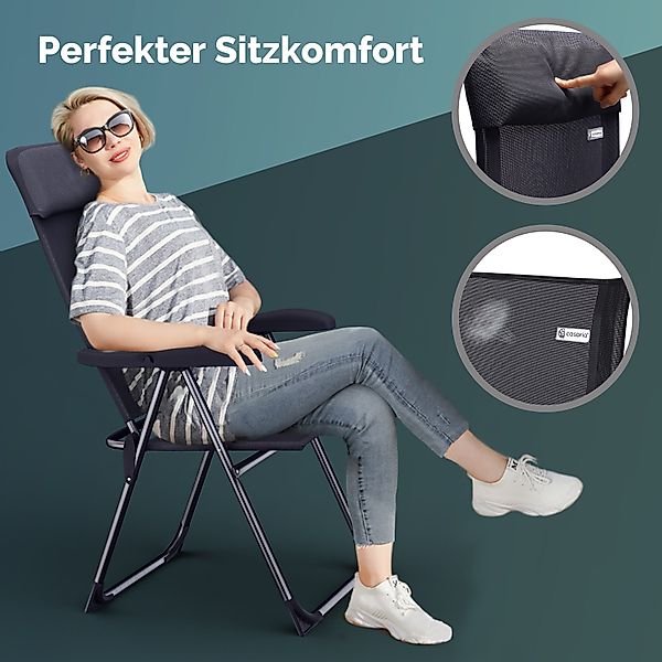 Casaria Gartenstuhl, Klappbar 4er Set 7-fach günstig online kaufen
