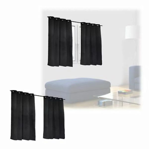 relaxdays 4 x Vorhang schwarz 90 x 135 cm günstig online kaufen