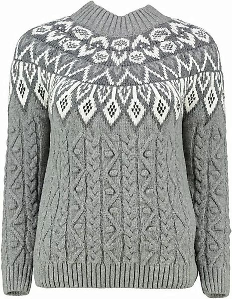 FELICITAS Strickpullover FELICITAS Pullover grau im aufwendigen Norweger-St günstig online kaufen