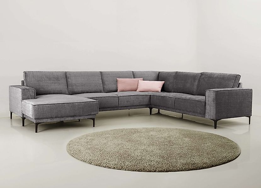 PLACES OF STYLE Wohnlandschaft »XXL Sofa Oland, Struktur, Flachgewebe, Luxu günstig online kaufen