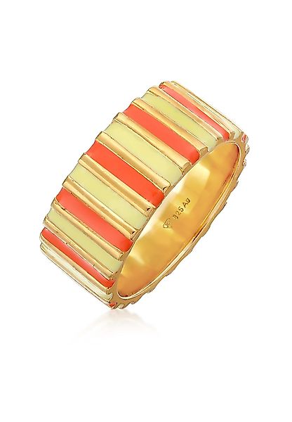 Elli Fingerring Bandring Relief Rillen Emaille günstig online kaufen