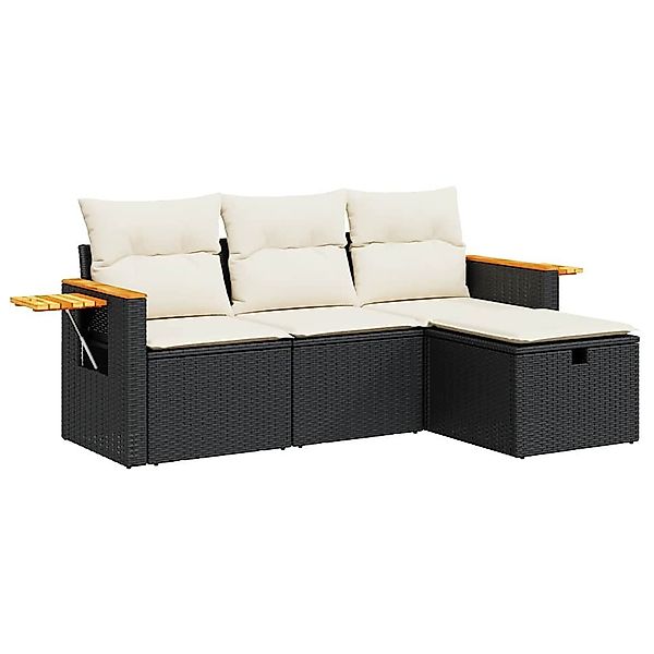 vidaXL Gartenlounge-Set 4-tlg. Garten-Sofagarnitur mit Kissen günstig online kaufen