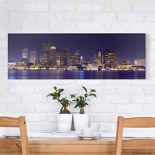 Leinwandbild Architektur & Skyline - Panorama Boston by Night günstig online kaufen