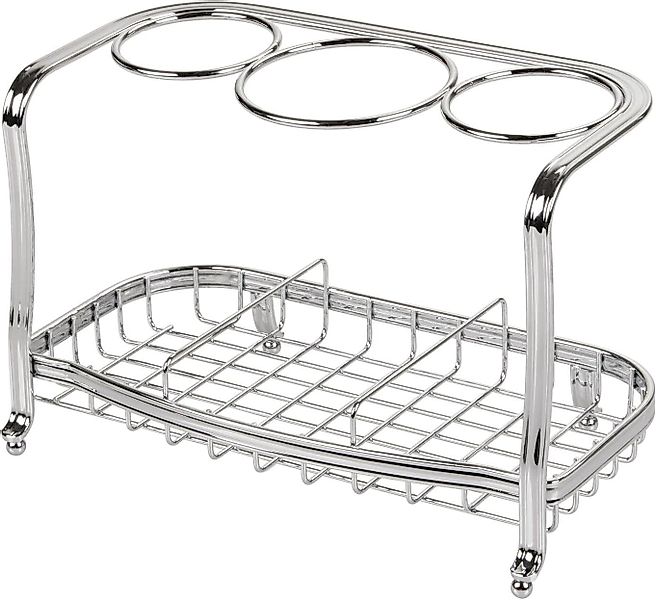mDesign Badaccessoire-Set Fönhalter Regal silber Glätteisenhalter Haarstyli günstig online kaufen