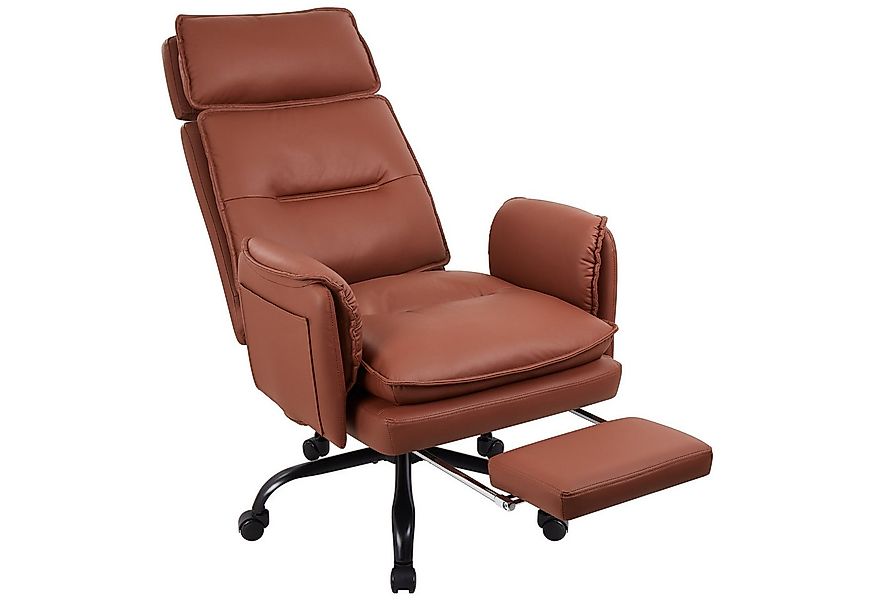 IWMH Bürostuhl Ergonomisch PU-Leder Chefsessel (Höhenverstellbar Schreibtis günstig online kaufen