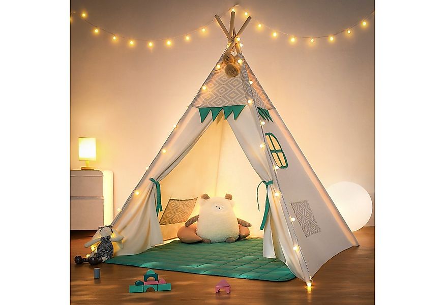 besrey Spielzelt Tipi Zelt für Kinder, Tippi Kinderzelt, Kindertipi +Lichte günstig online kaufen