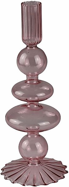 AM Design Kerzenständer "aus roséfarbenem Glas" stilvolle Ergänzung für rom günstig online kaufen
