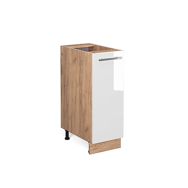 Vicco Apothekerschrank Fame-Line Weiß Hochglanz/Goldkraft Eiche 30 cm ohne günstig online kaufen