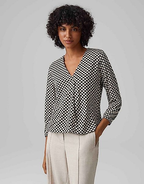 OPUS 3/4-Arm-Shirt SANNAH ICONIC aus ECOVERO™ Viskose 3/4 Arm, All-Over-Pri günstig online kaufen