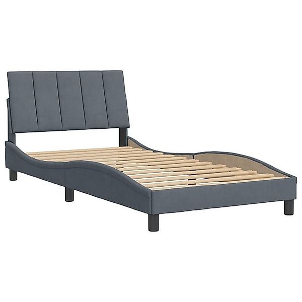vidaXL Bett Bettgestell ohne Matratze Dunkelgrau 100x200 cm Samt günstig online kaufen