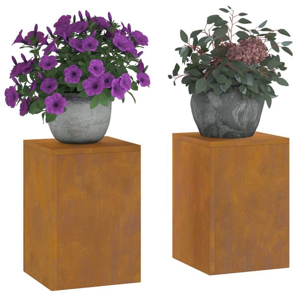 vidaXL Blumenständer Pflanzenständer 2 pcs Rostig günstig online kaufen