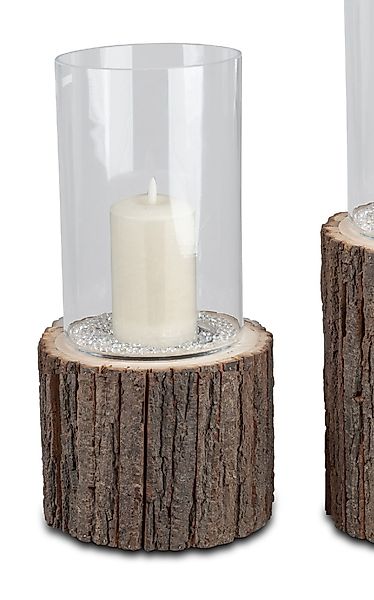formano Windlicht Baumstamm, mit Glasaufsatz, natur, günstig online kaufen